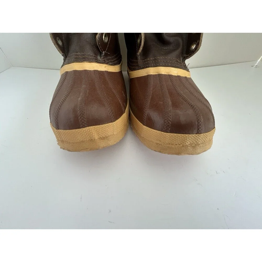 Vintage Kaufman Sorel Arctic Pac Boots Brown Rubber Leather Winter Snow Boots 6